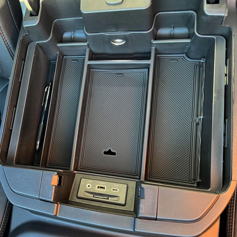 Zxiaochun Center Console Armrest Box Organizer Tray for 2019-2022 Chevy Silverado/GMC Sierra 1500 and 2020-2023 Silverado/Sierra 2500/3500 HD Accessories (Full Console w/Bucket Seats ONLY) Black Trim - Image 5